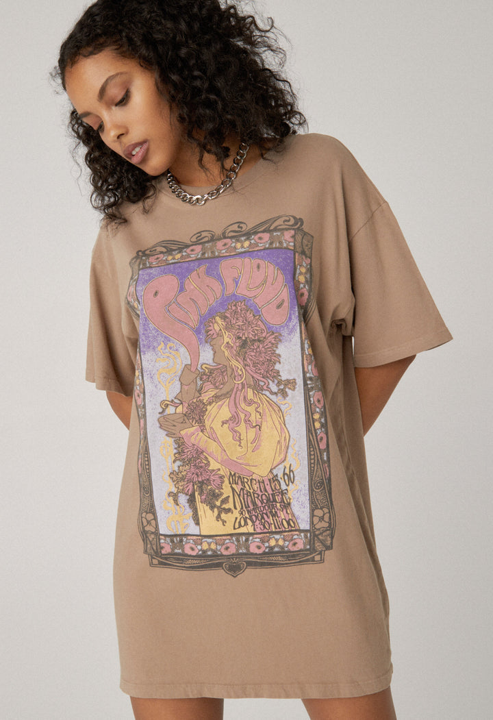 PINK FLOYD '66 POSTER T-SHIRT DRESS - Kingfisher Road - Online Boutique
