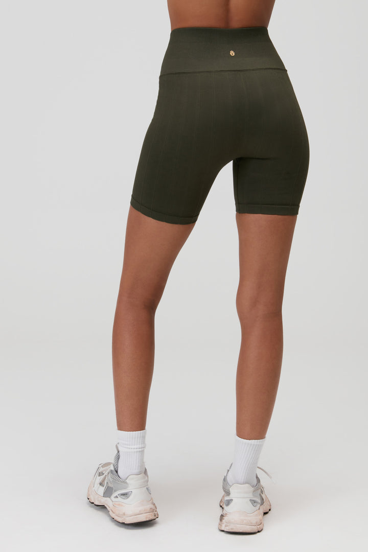 AMARA WIDE RIB BIKER SHORTS - LEAF - Kingfisher Road - Online Boutique
