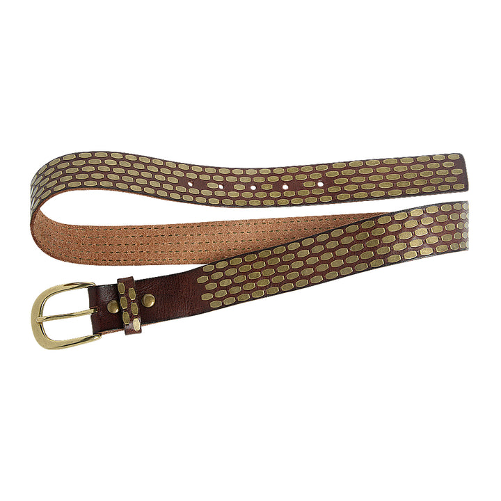 MAEVA BRONZE AND STUDDED LEATHER BELT - Kingfisher Road - Online Boutique
