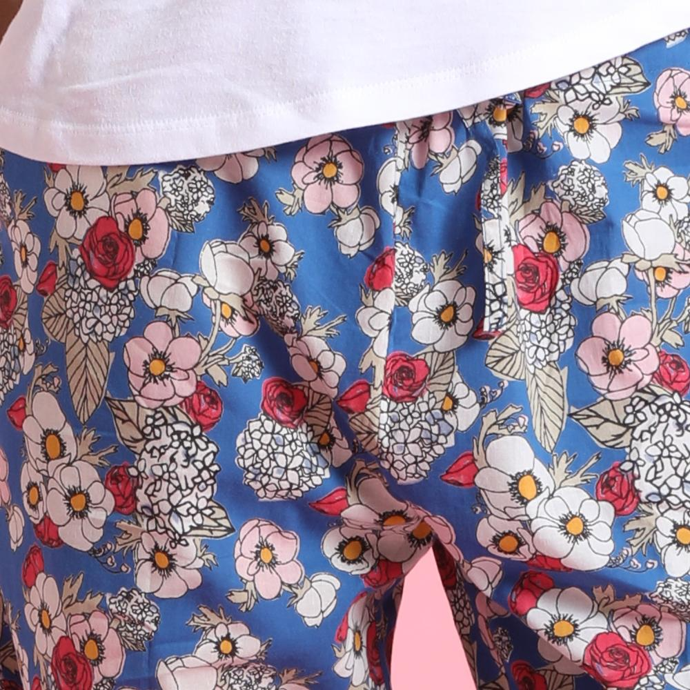PAJAMA PANT IN A BAG BLUE FLORAL -TONI - Kingfisher Road - Online Boutique