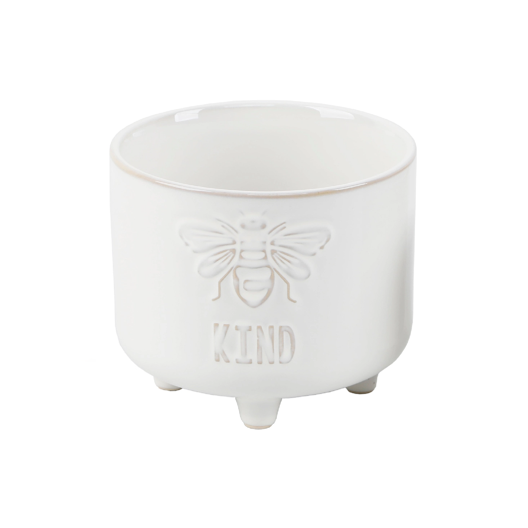 6" BEE KIND FOOTED PLANTER - Kingfisher Road - Online Boutique