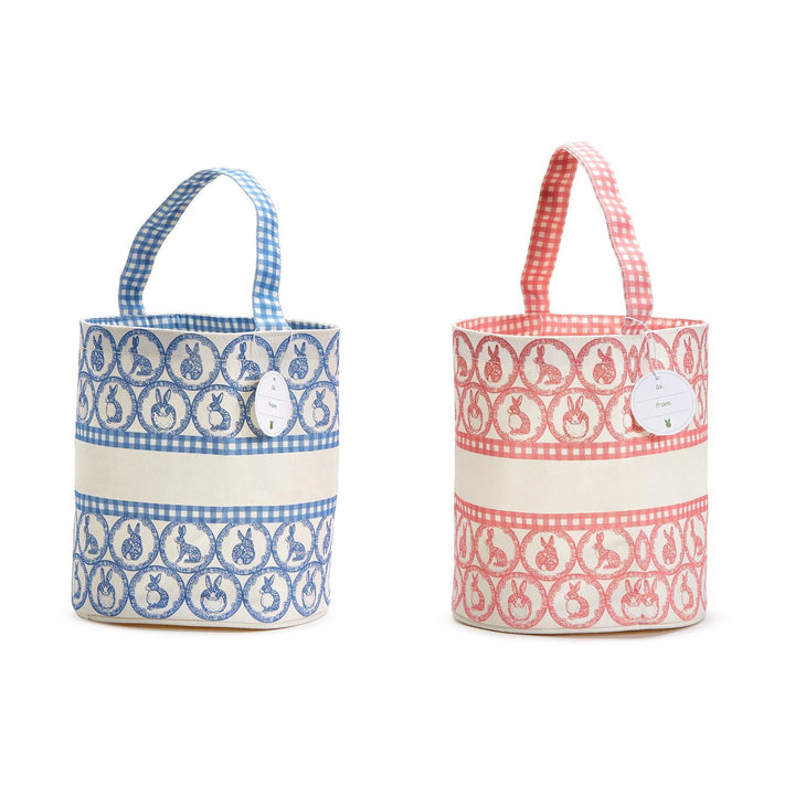 EASTER EGG HUNT BUCKET BAG W/ BUNNY/GINGHAM PRINT - Kingfisher Road - Online Boutique