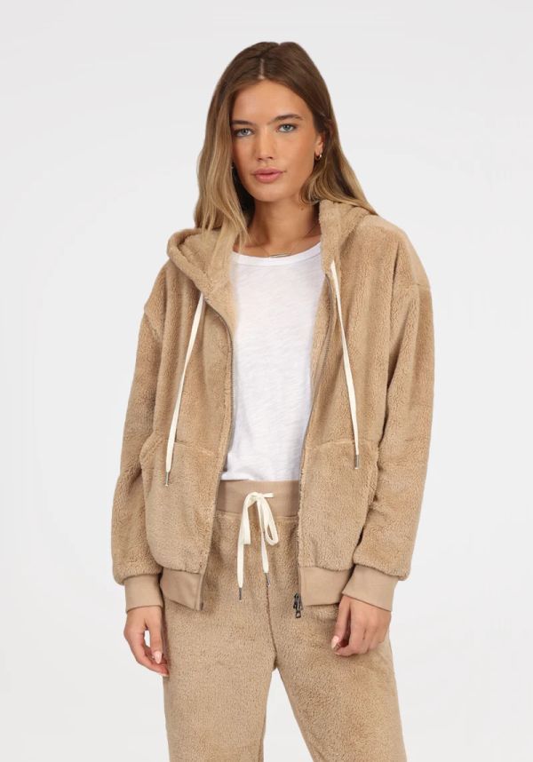 DOUBLE ZIP BOMBER - OATMEAL - Kingfisher Road - Online Boutique