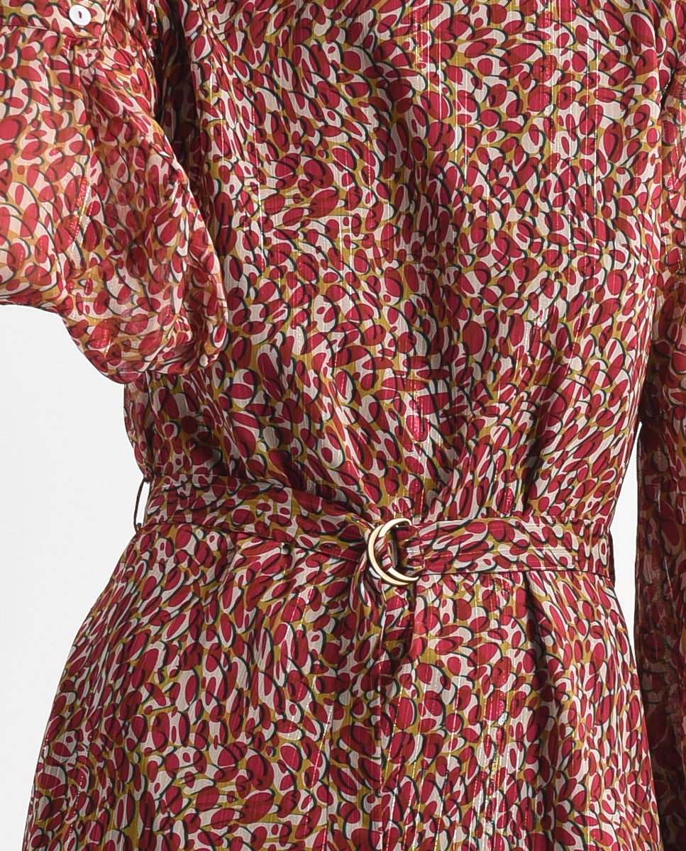 FLARE DRESS BELTED - PINK CHELSEA - Kingfisher Road - Online Boutique