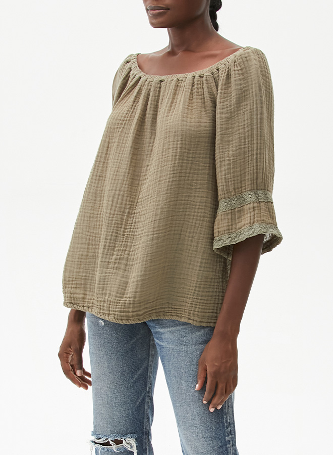 ILYSE CONVERTIBLE TOP - OLIVE