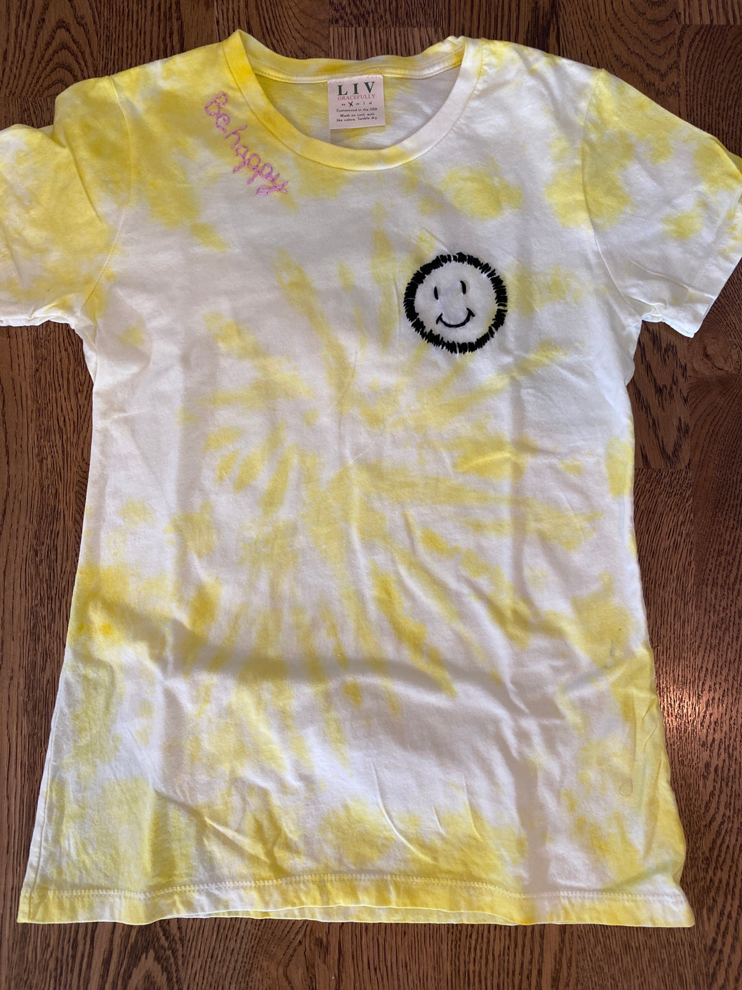 YELLOW TIE DYE TEE/HAPPY FACE - Kingfisher Road - Online Boutique