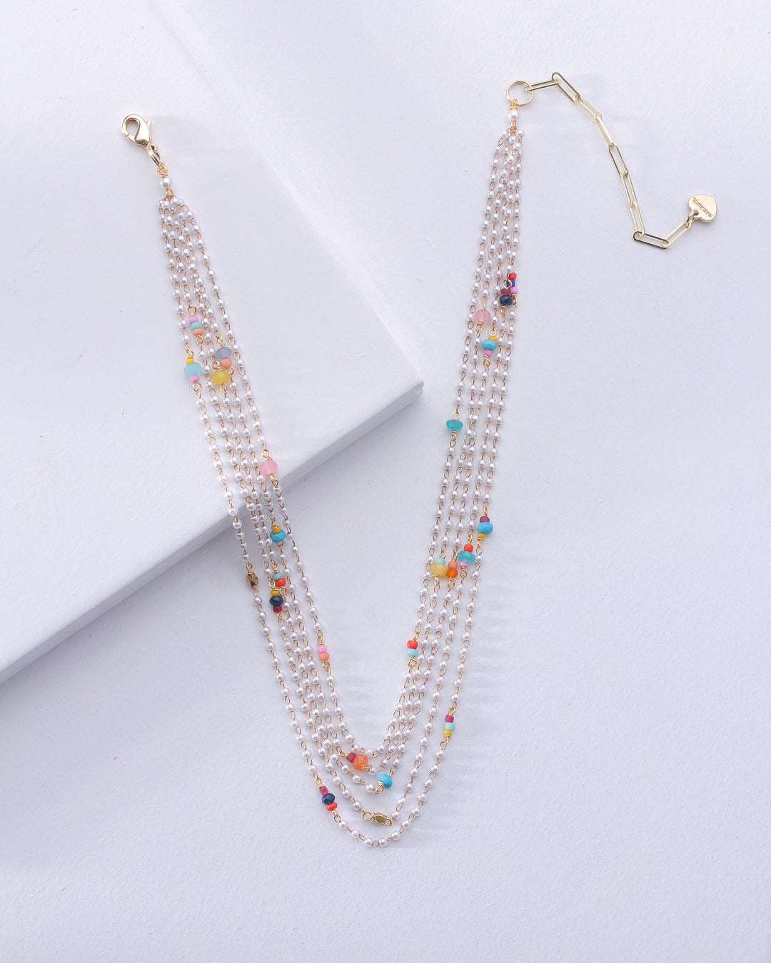 MULTI-STRAND MIXED CRYSTAL BEADED NECKLACE - Kingfisher Road - Online Boutique