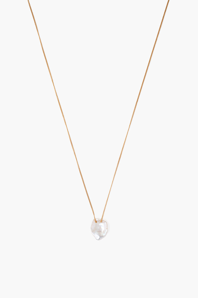 18K GOLD PLATED NECKLACE-WHITE PEARL - Kingfisher Road - Online Boutique