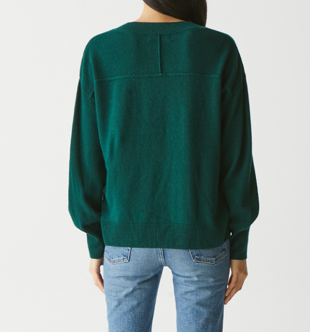 ODETTE V-NECK SWEATER-DARK IVY - Kingfisher Road - Online Boutique