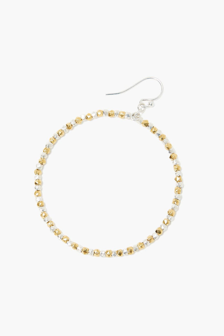 MIXED GOLD AND SILVER NUGGET HOOP - Kingfisher Road - Online Boutique