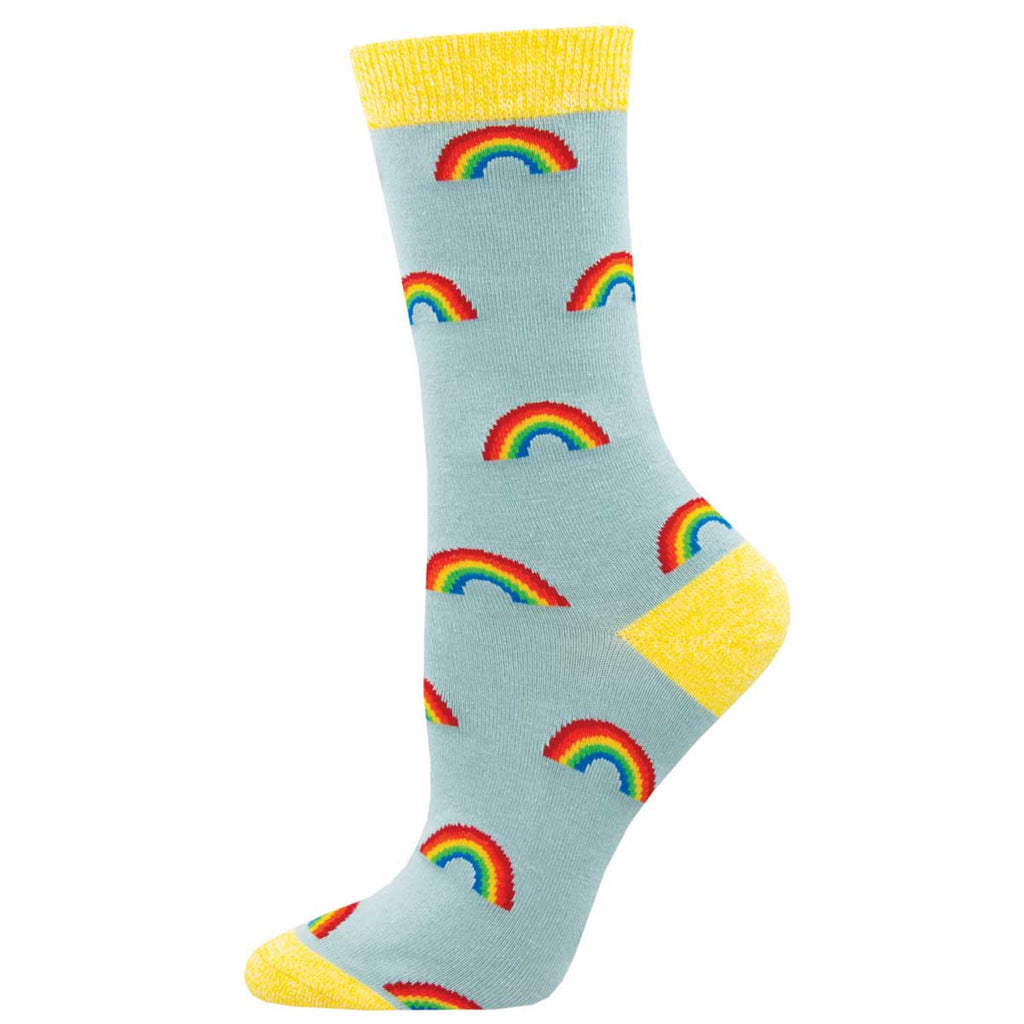 BAMBOO ON THE BRIGHT SIDE CREW SOCK-BLUE HEATHER - Kingfisher Road - Online Boutique