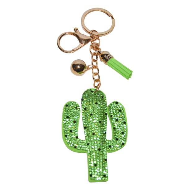 GREEN CRYSTAL CACTUS KEYCHAIN - Kingfisher Road - Online Boutique