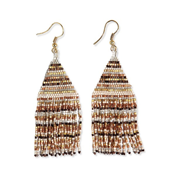 PETITE FRINGE STRIPE EARRINGS - Kingfisher Road - Online Boutique