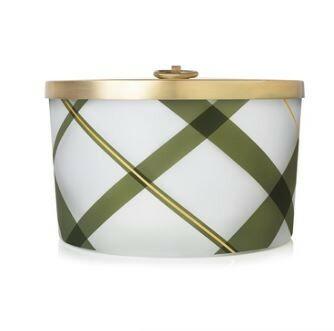 FRASIER FIR LARGE FROSTED PLAID CANDLE - Kingfisher Road - Online Boutique