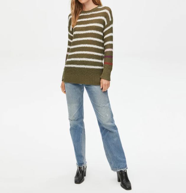 HANSON PULLOVER - OLIVE STRIPE COMBO - Kingfisher Road - Online Boutique