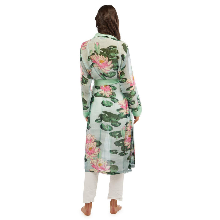 WATER LILY PRINT LONG ROBE - Kingfisher Road - Online Boutique