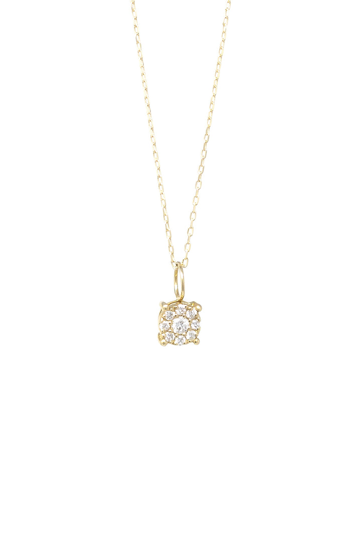 .15ct DIAMOND ROUND CLUSTER SET PENDANT NECKLACE - Kingfisher Road - Online Boutique