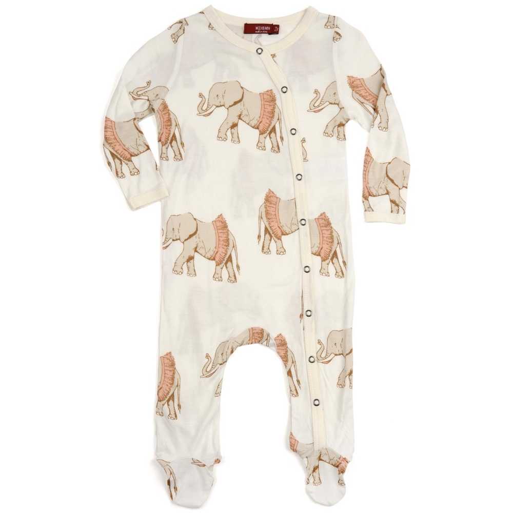 TUTU ELEPHANT BAMBOO FOOTED ROMPER - Kingfisher Road - Online Boutique