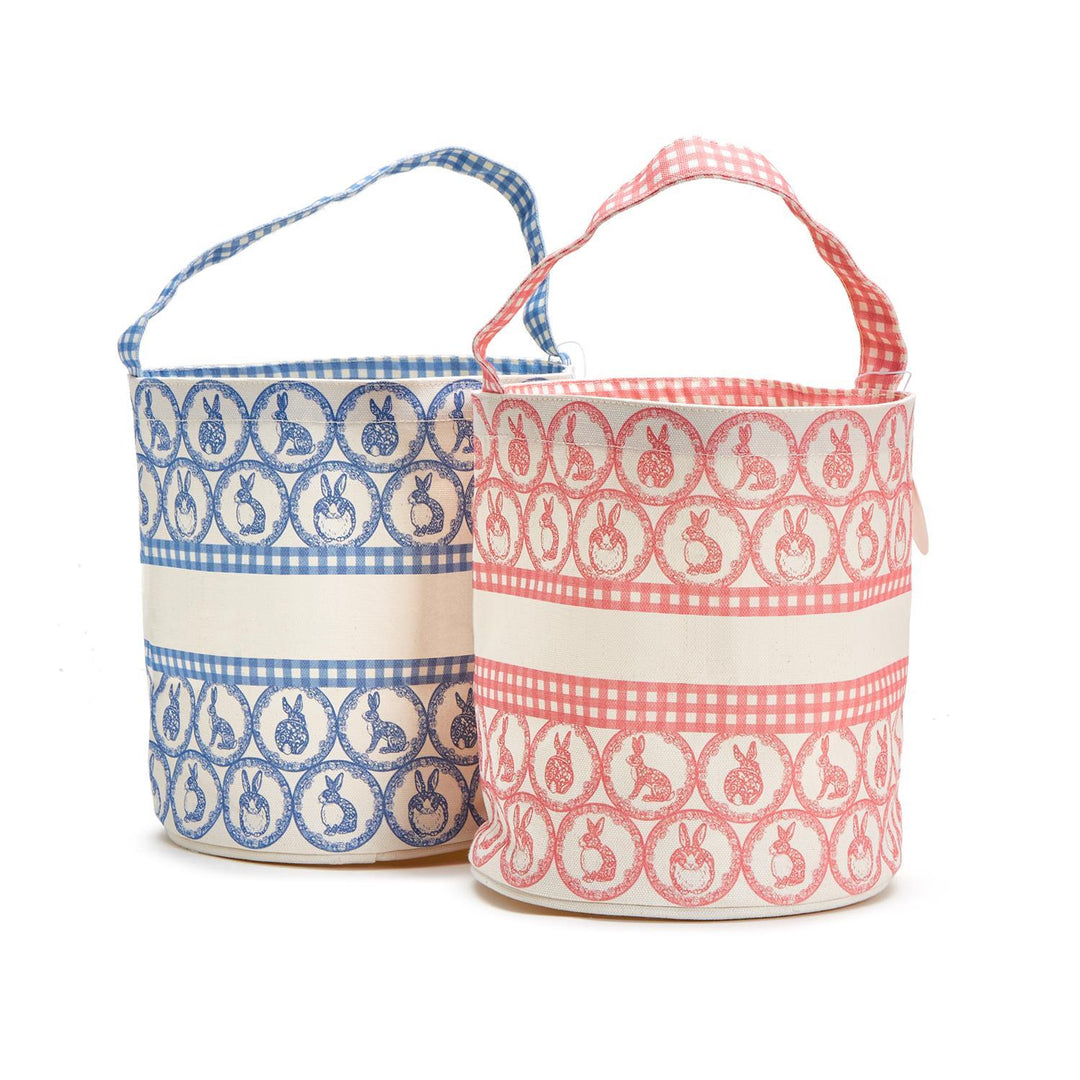 EASTER EGG HUNT BUCKET BAG W/ BUNNY/GINGHAM PRINT - Kingfisher Road - Online Boutique