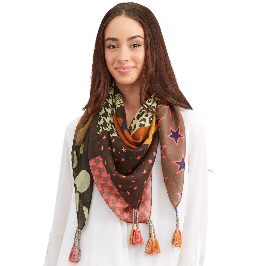 MULTI-PATCHWORK SCARF - Kingfisher Road - Online Boutique