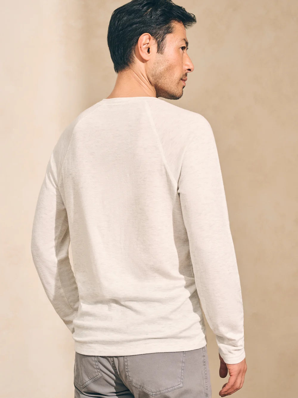 CLOUD LONG SLEEVE HENLEY - IVORY HEATHER - Kingfisher Road - Online Boutique