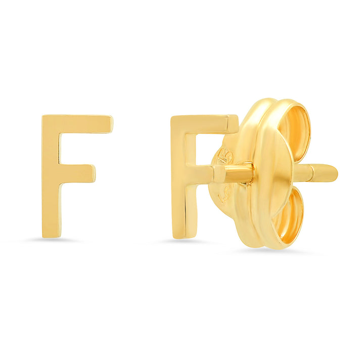 14K GOLD SINGLE INITIAL STUD - Kingfisher Road - Online Boutique