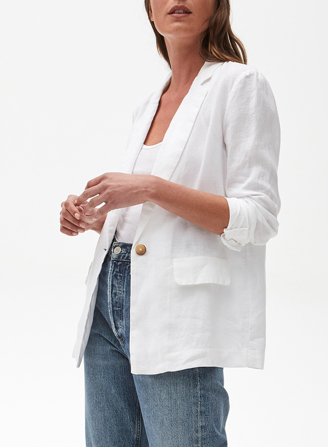 SINGLE BREASTED BLAZER -WHITE - Kingfisher Road - Online Boutique