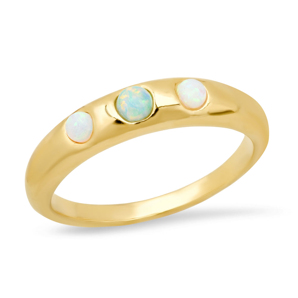 STONE ACCENTED DOME BAND RING - Kingfisher Road - Online Boutique