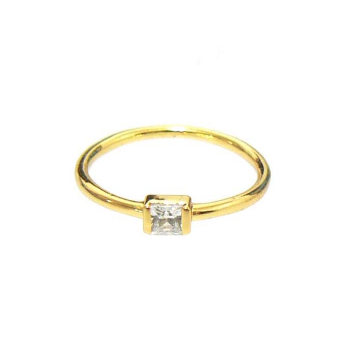 SIMPLE CLEAR RING WITH CLEAR STONE - Kingfisher Road - Online Boutique