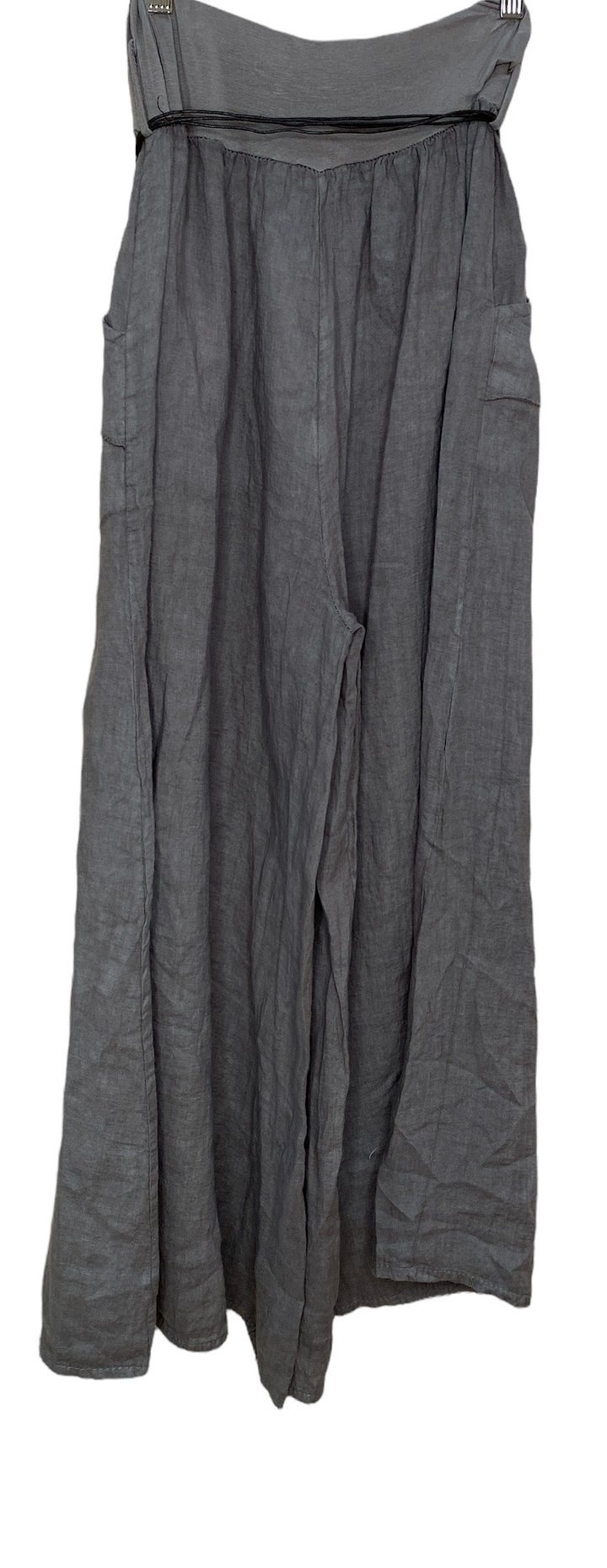BELTED LINEN PALAZZO PANTS - GREY - Kingfisher Road - Online Boutique