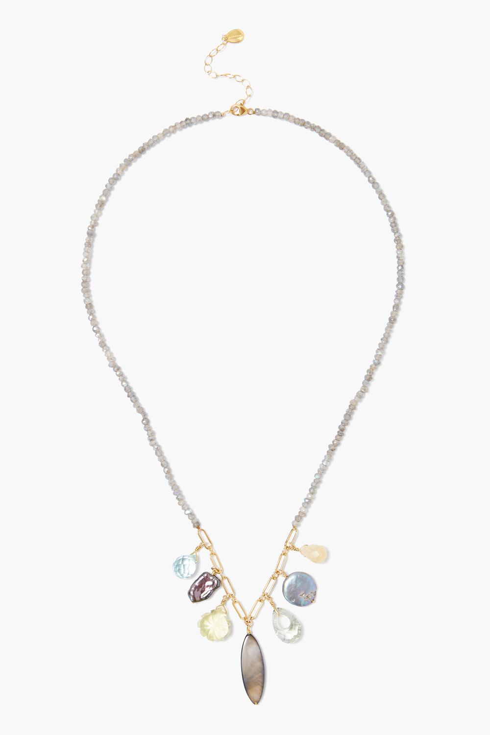MYSTIC LABRADORITE MIX SUSPENDED STONE NECKLACE - Kingfisher Road - Online Boutique