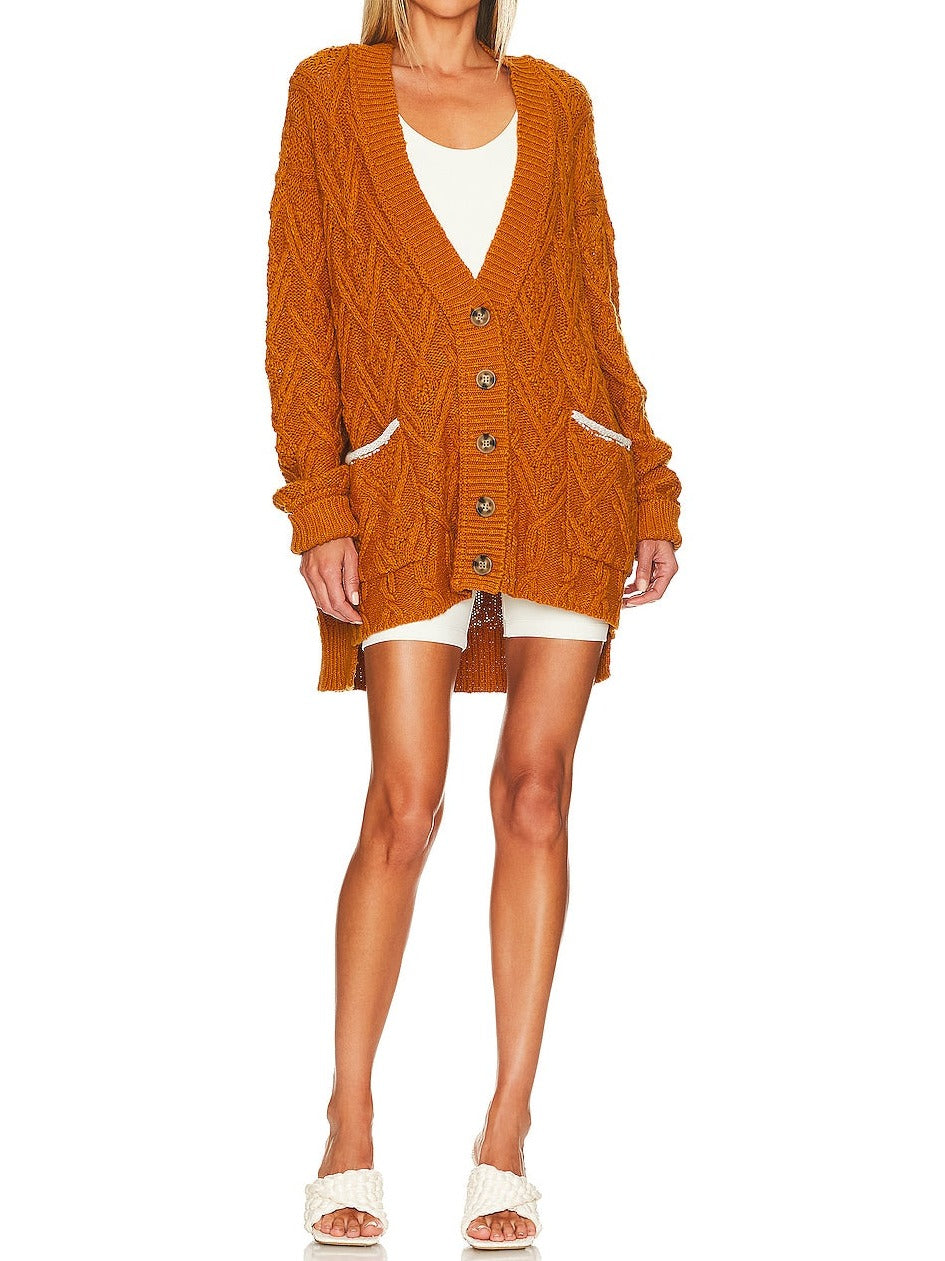 MONTANA CABLE CARDIGAN - PUMPKIN PIE - Kingfisher Road - Online Boutique