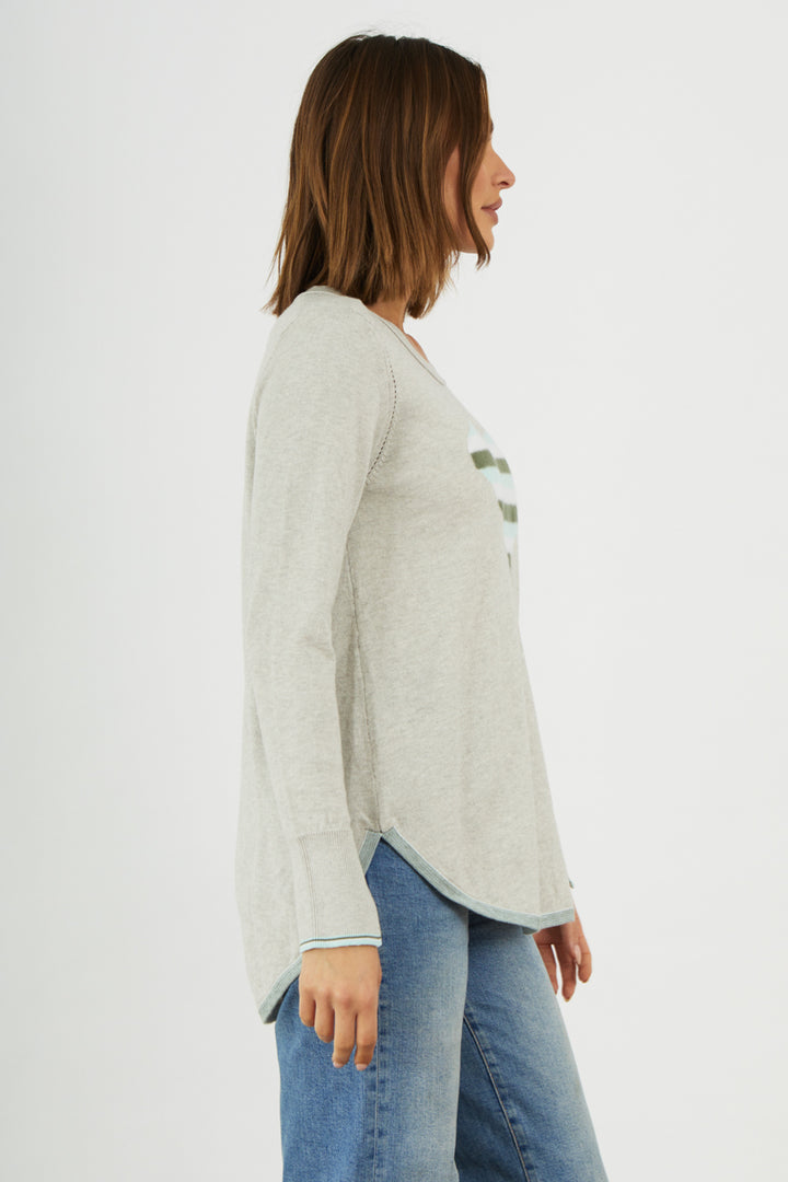 GREY HEART SWEATER - Kingfisher Road - Online Boutique