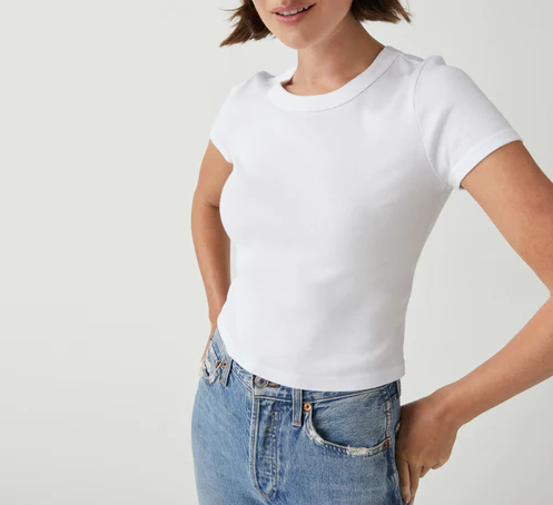 MIMI CROPPED TEE - WHITE - Kingfisher Road - Online Boutique