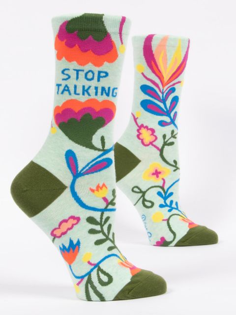 Stop Talking Women's Crew Socks - Kingfisher Road - Online Boutique