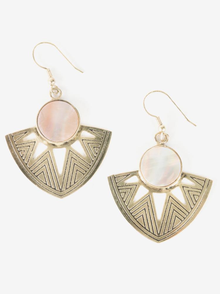 Astral Point Shell Earrings - Gold - Kingfisher Road - Online Boutique