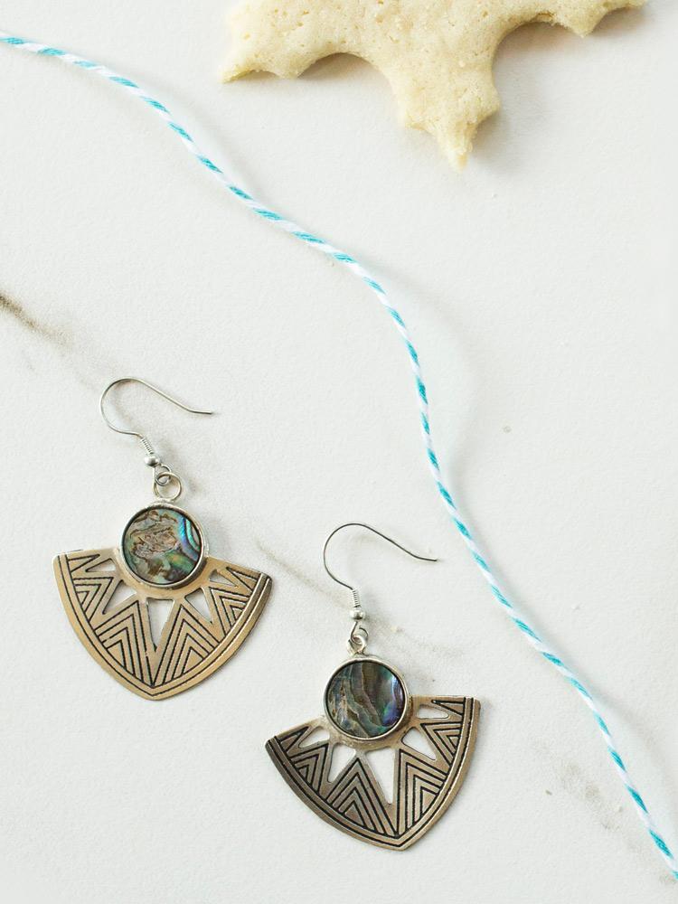 Astral Point Shell Earrings - Silver - Kingfisher Road - Online Boutique