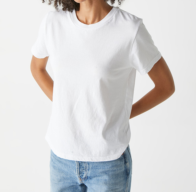 BECCA SHORT SLEEVE CREW NECK TEE-WHITE - Kingfisher Road - Online Boutique