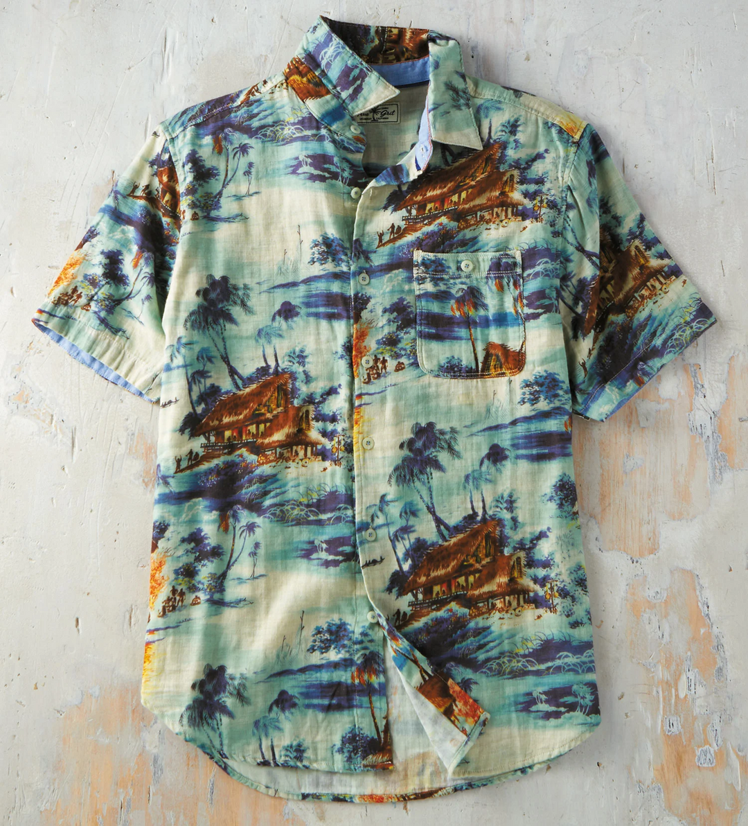 SOUTH PACIFIC SHORT SLEEVE SHIRT - NATURAL - Kingfisher Road - Online Boutique