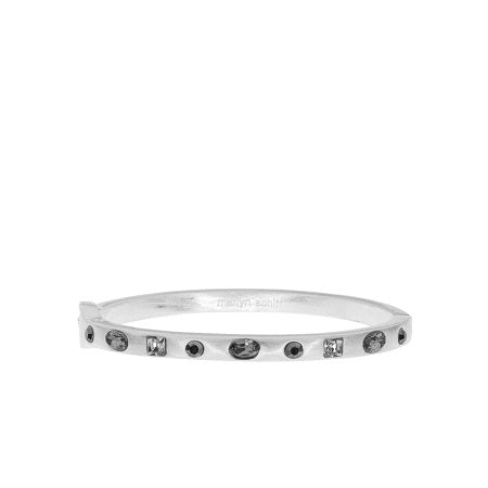 CRYSTAL METAL BANGLE-SILVER GREY - Kingfisher Road - Online Boutique