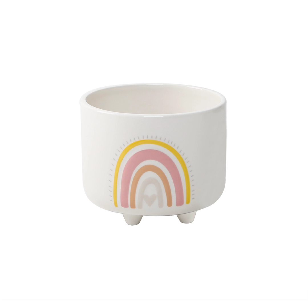 4.75" PINK RAINBOW FOOTED PLANTER - Kingfisher Road - Online Boutique
