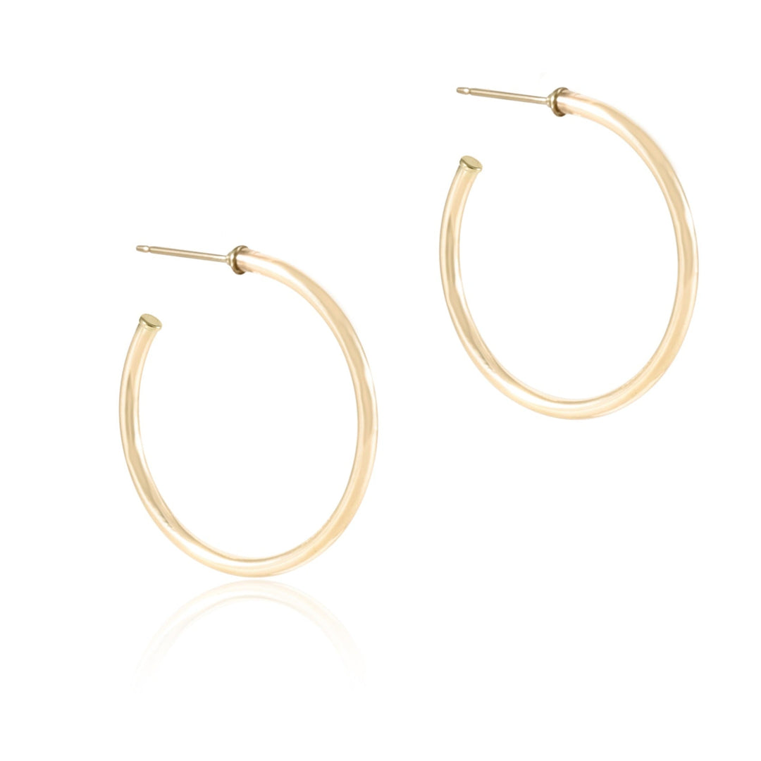1.25" SMOOTH ROUND GOLD POST HOOP - Kingfisher Road - Online Boutique