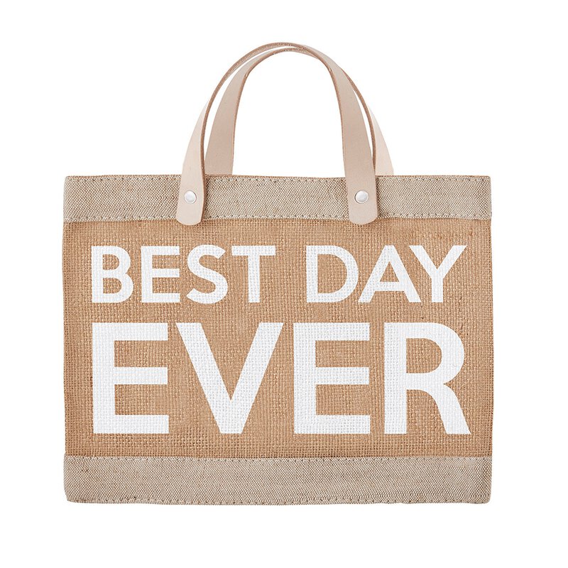 BEST DAY EVER JUTE AND CANVAS MINI TOTE - Kingfisher Road - Online Boutique