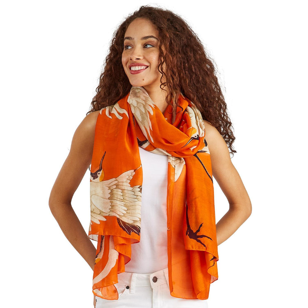 HERON LIGHTWEIGHT PRINT SCARF - Kingfisher Road - Online Boutique