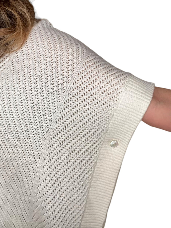 TEXTURED CREWNECK CAPE-IVORY - Kingfisher Road - Online Boutique