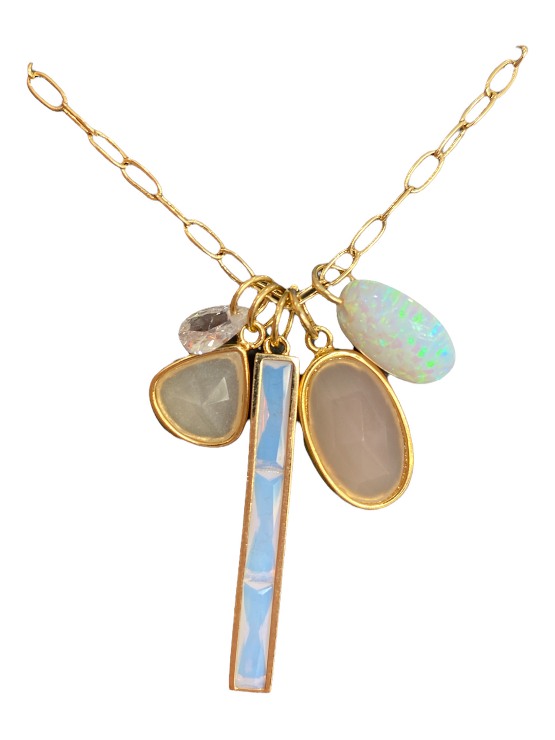 OPAL MULTI-CHARM NECKLACE-GOLD - Kingfisher Road - Online Boutique