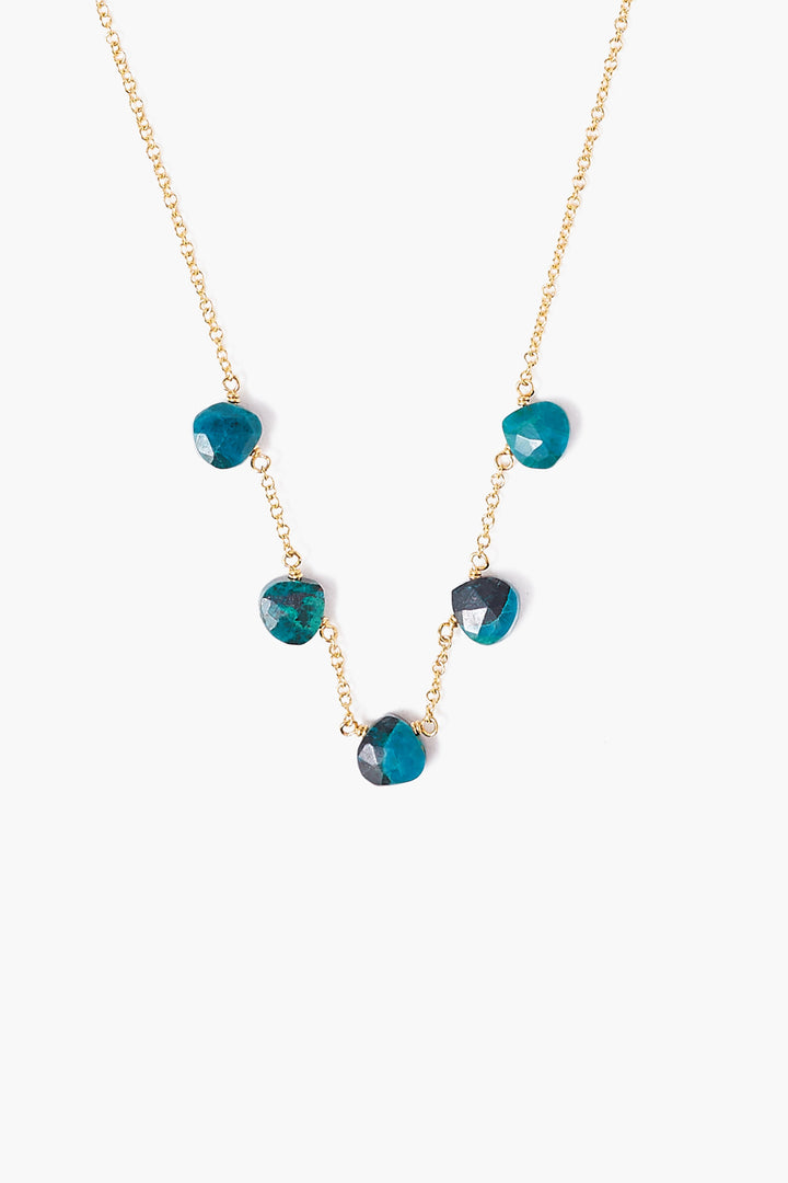 CHRYSOCOLLA 5 STONE NECKLACE - Kingfisher Road - Online Boutique