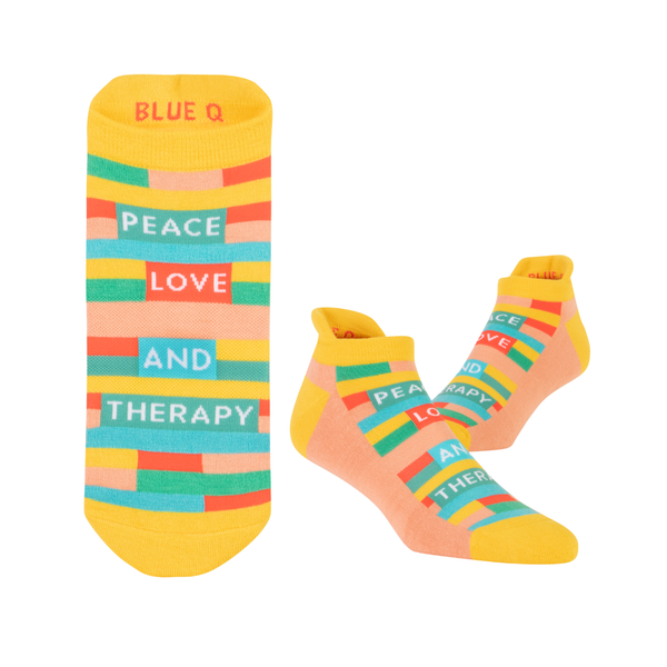 PEACE LOVE & THERAPY SNEAKER SOCKS - Kingfisher Road - Online Boutique
