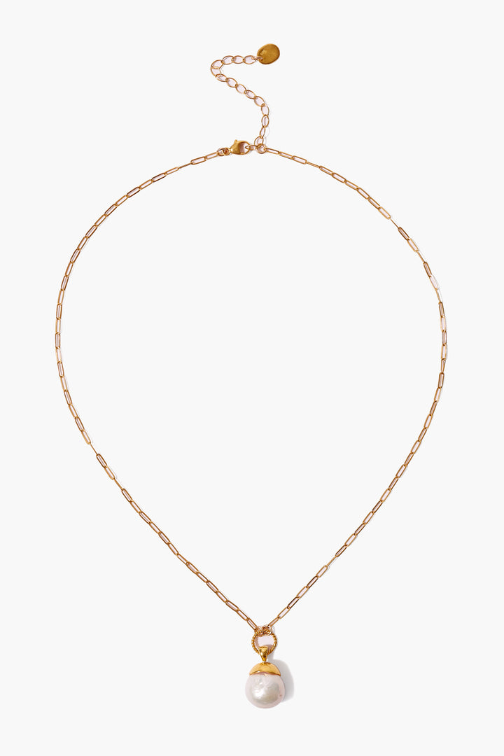 WHITE PEARL BAROQUE DROP NECKLACE - Kingfisher Road - Online Boutique