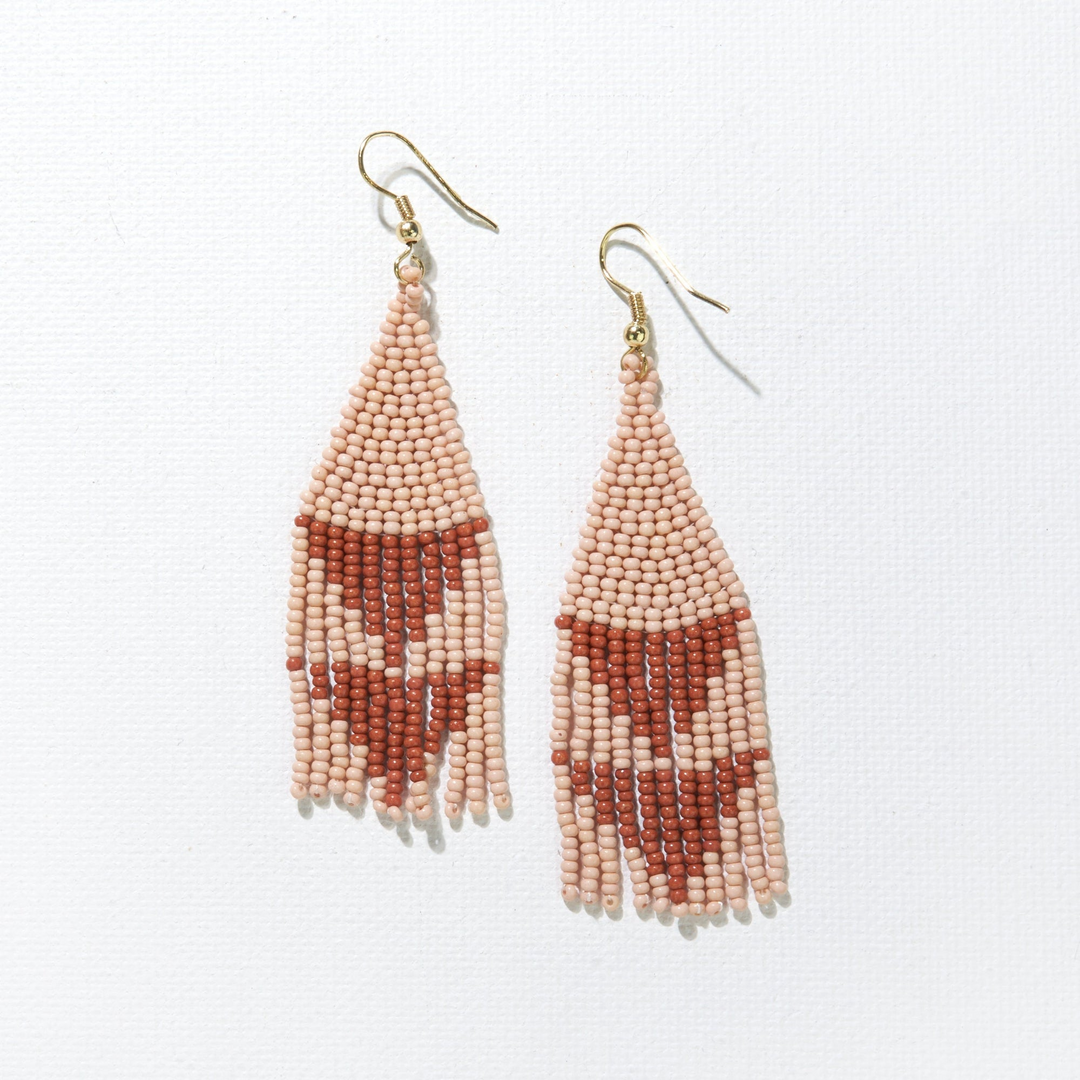 BLUSH WITH RUST TRIANGLES EARRING - Kingfisher Road - Online Boutique